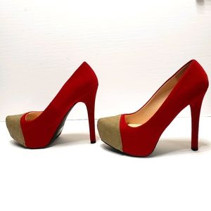 Qupid Brown Platform Heels Pumps Sz 9